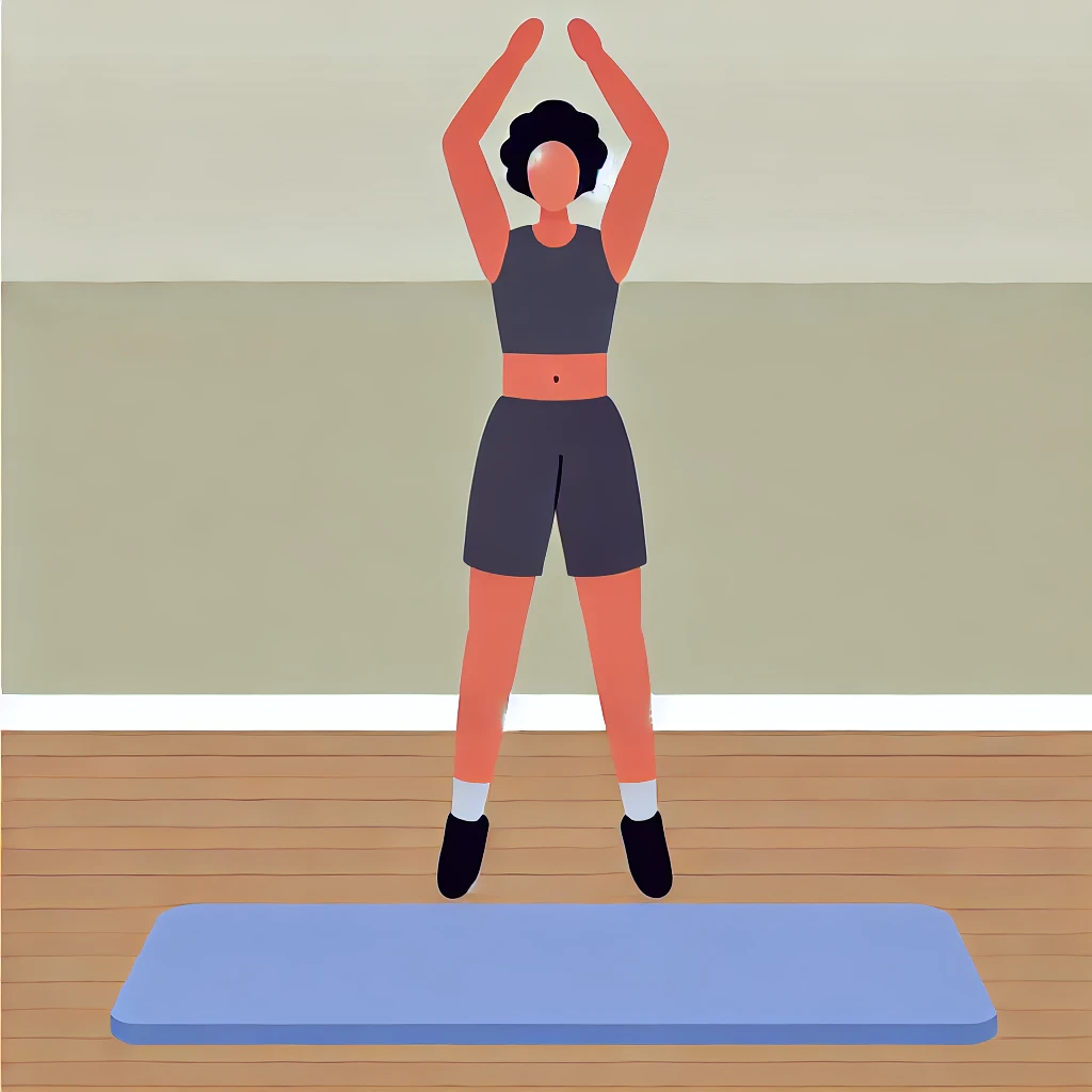 A person doing jumping jacks