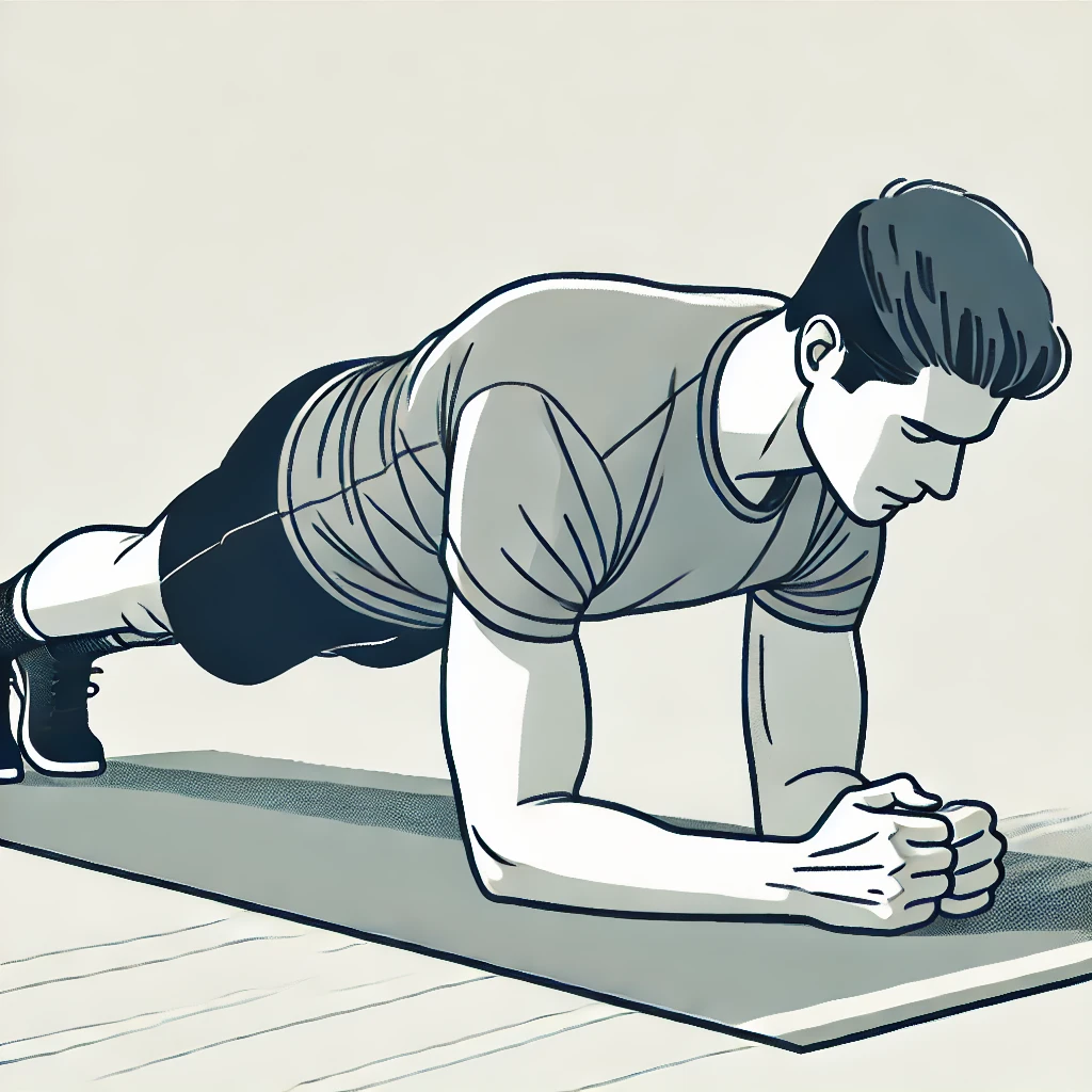 White man doing the plank