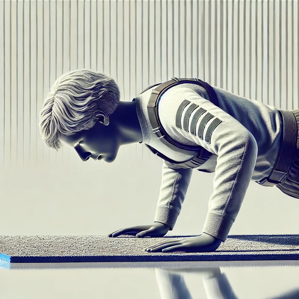 White woman doing push-ups