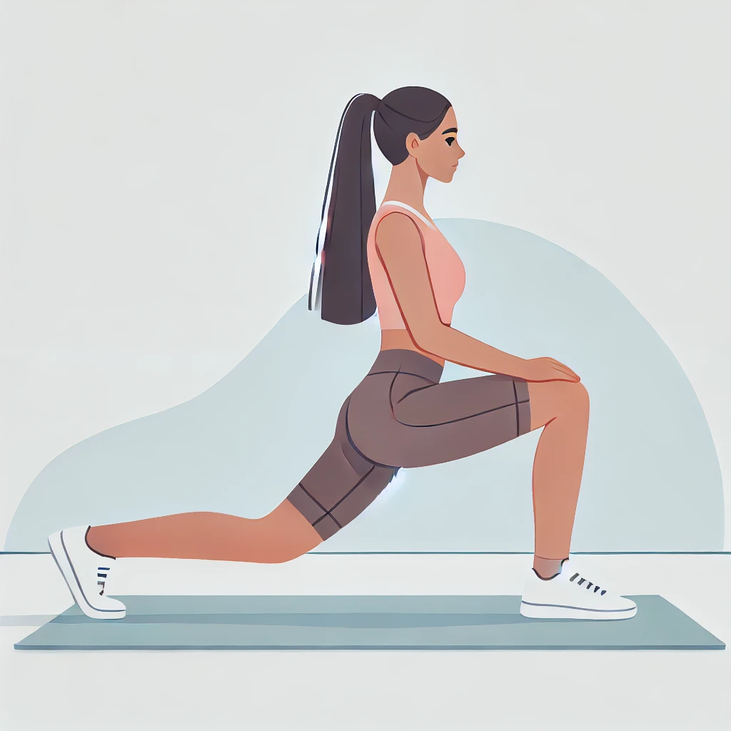 White woman doing lunges